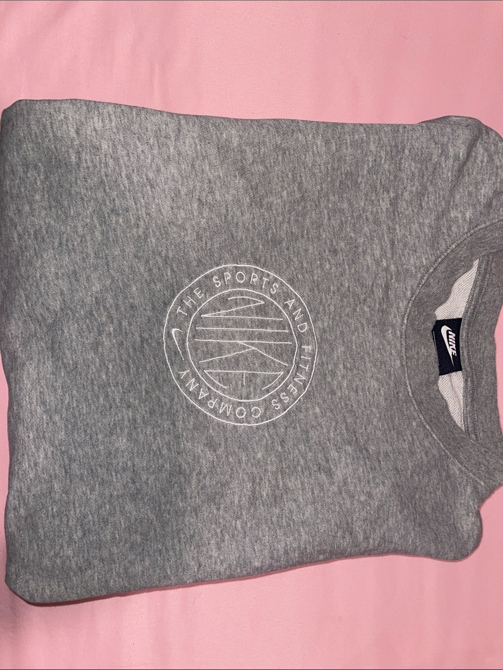 Nike Gray Crewneck Sweatshirt with White Logo